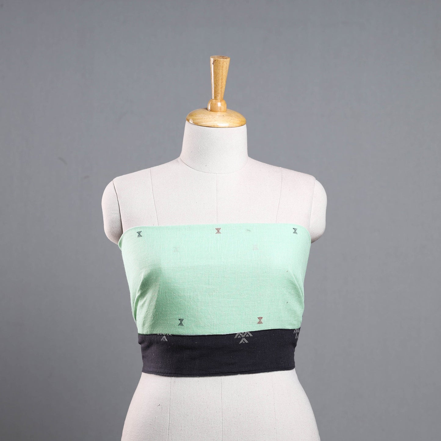 Light green - organic kala cotton handloom blouse piece 26