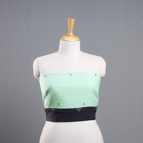 Light green - organic kala cotton handloom blouse piece 26