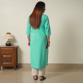  Plain Cotton Long Straight Kurta 03 