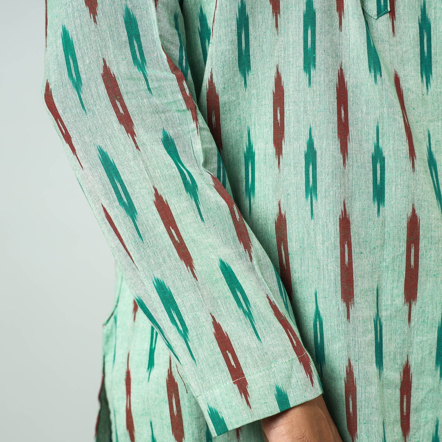 Buy Pochampally Ikat weave Cotton Men's Short Kurta Online at iTokri.com