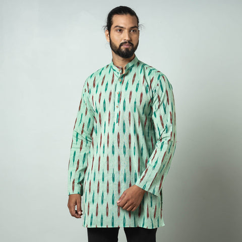Buy Pochampally Ikat weave Cotton Men's Short Kurta Online at iTokri.com