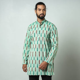 Buy Pochampally Ikat weave Cotton Men's Short Kurta Online at iTokri.com