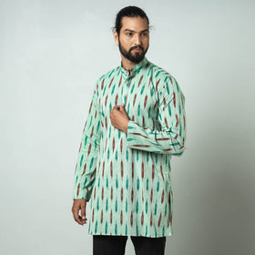 Buy Pochampally Ikat weave Cotton Men's Short Kurta Online at iTokri.com