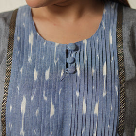 Light grey - dharwad cotton straight kurta 21 - handcrafted