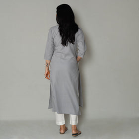  Plain Cotton Pintuck Long Kurta 
