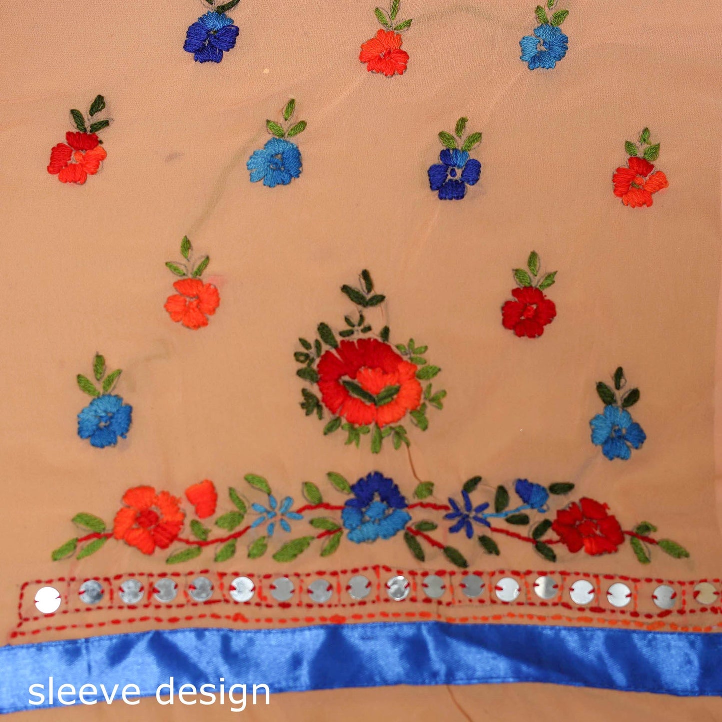 Light orange - ranihati chapa work hand embroidery