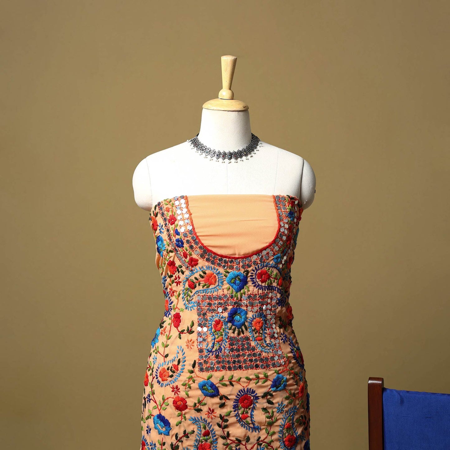 Light orange - ranihati chapa work hand embroidery