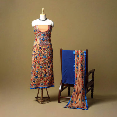 Light orange - ranihati chapa work hand embroidery