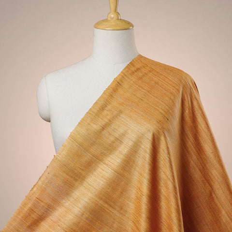  Light Orange - Vidarbha Handloom Pure Tussar Ghicha Silk Fabric 