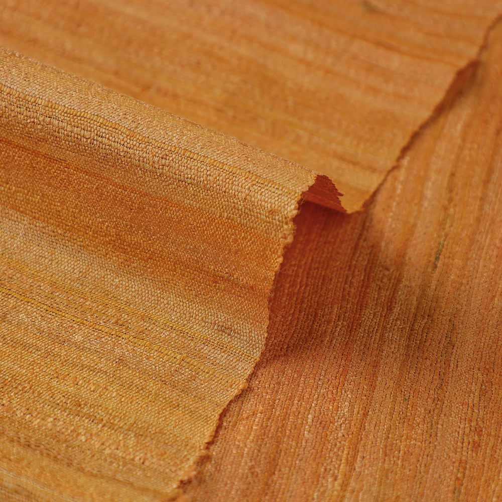  Light Orange - Vidarbha Handloom Pure Tussar Ghicha Silk Fabric 