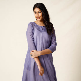  Mulmalai Cotton Plain Dyed Long Kurta 