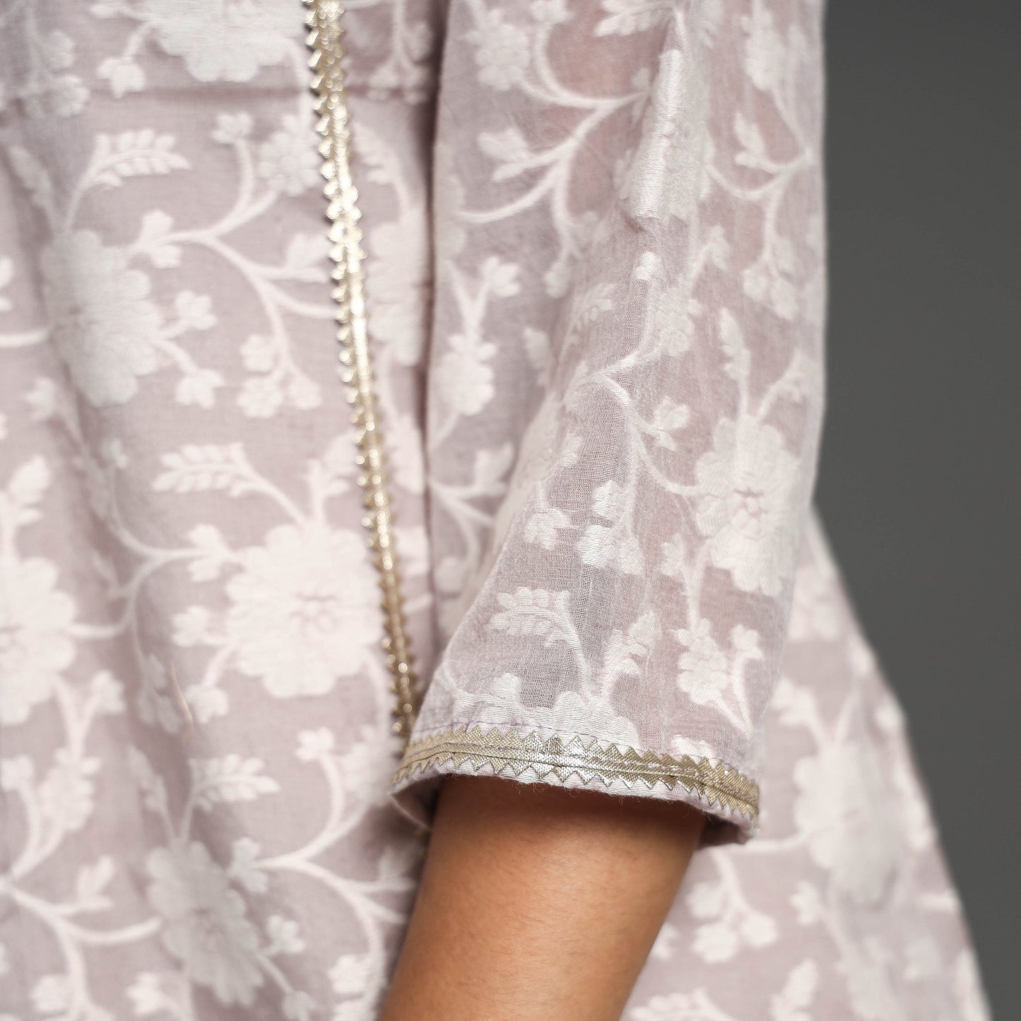 Buy Pink Handwoven Cutwork Cotton Banarasi Kurta Online