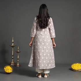 Buy Pink Handwoven Cutwork Cotton Banarasi Kurta Online