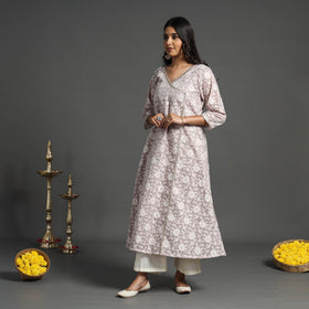 Buy Pink Handwoven Cutwork Cotton Banarasi Kurta Online