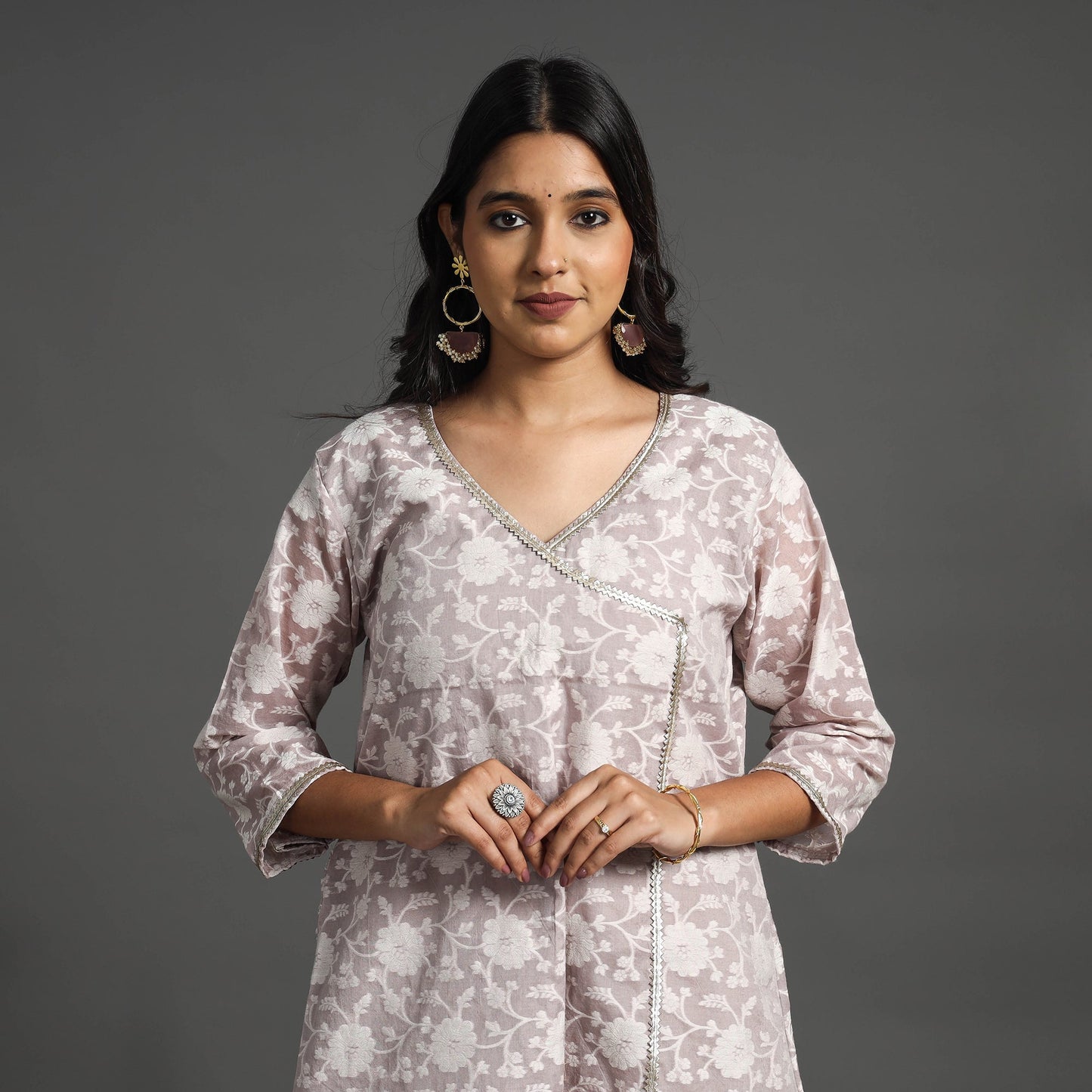 Buy Pink Handwoven Cutwork Cotton Banarasi Kurta Online