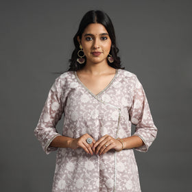 Buy Pink Handwoven Cutwork Cotton Banarasi Kurta Online