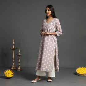 Buy Pink Handwoven Cutwork Cotton Banarasi Kurta Online
