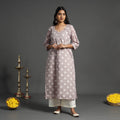 Buy Pink Handwoven Cutwork Cotton Banarasi Kurta Online