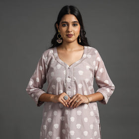 Buy Pink Handwoven Cutwork Cotton Banarasi Kurta Online