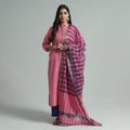 Buy Mangalagiri Handloom Cotton Kurta with Palazzo & Dupatta Set Online at iTokri.com