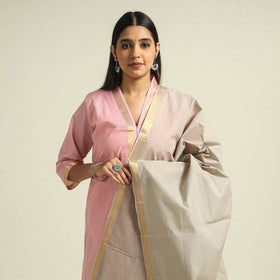 Mangalagiri Kurta with Palazzo & Dupatta Set
