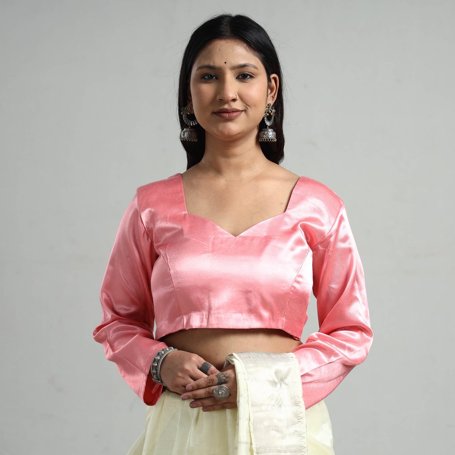 Buy Mashru Silk Plain Stitched Blouse Online at iTokri.com