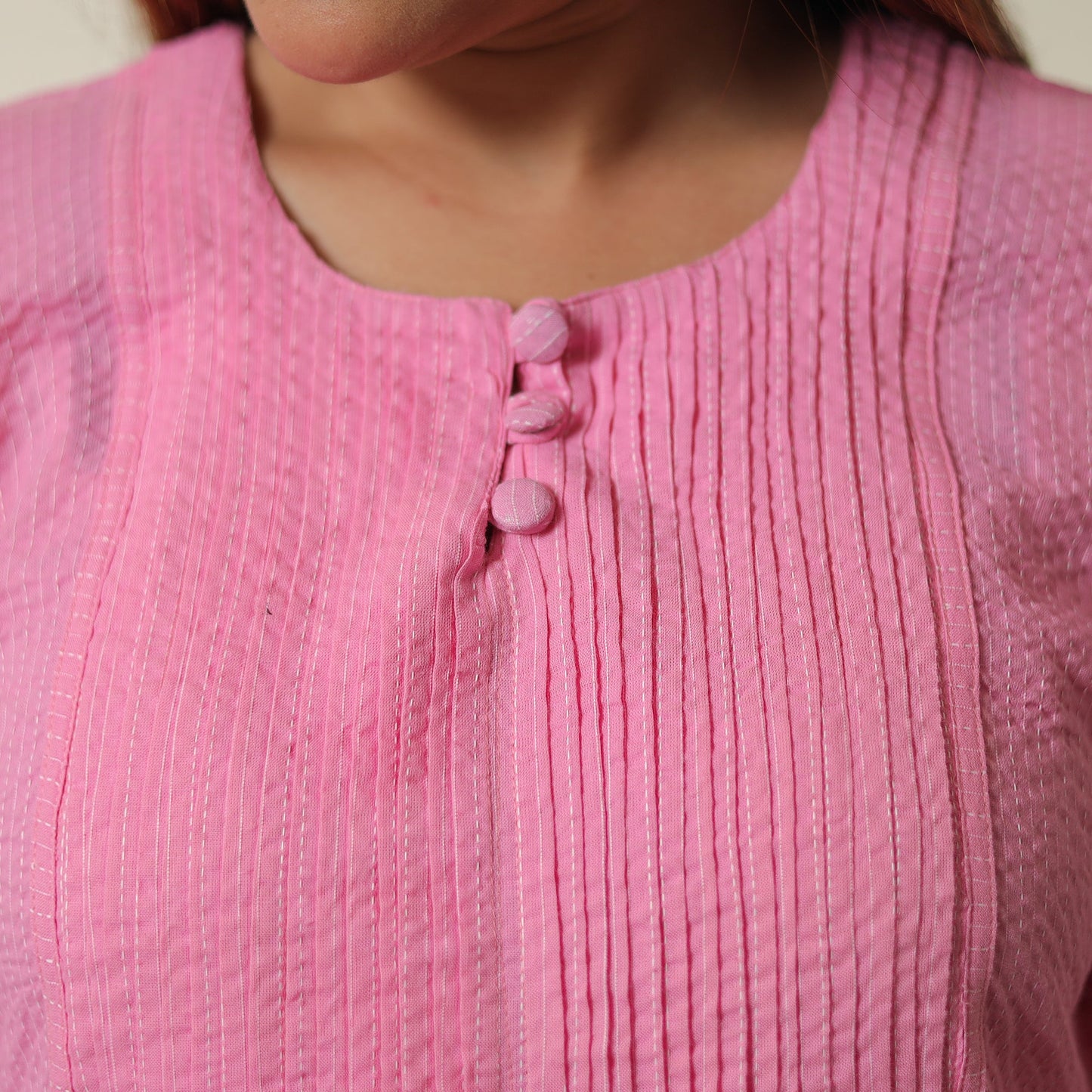 Buy Running Stitch Cotton Long Straight Kurta 16 Online at iTokri.com