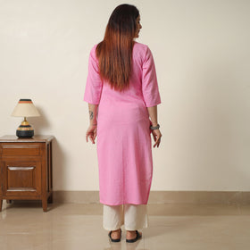 Buy Running Stitch Cotton Long Straight Kurta 16 Online at iTokri.com
