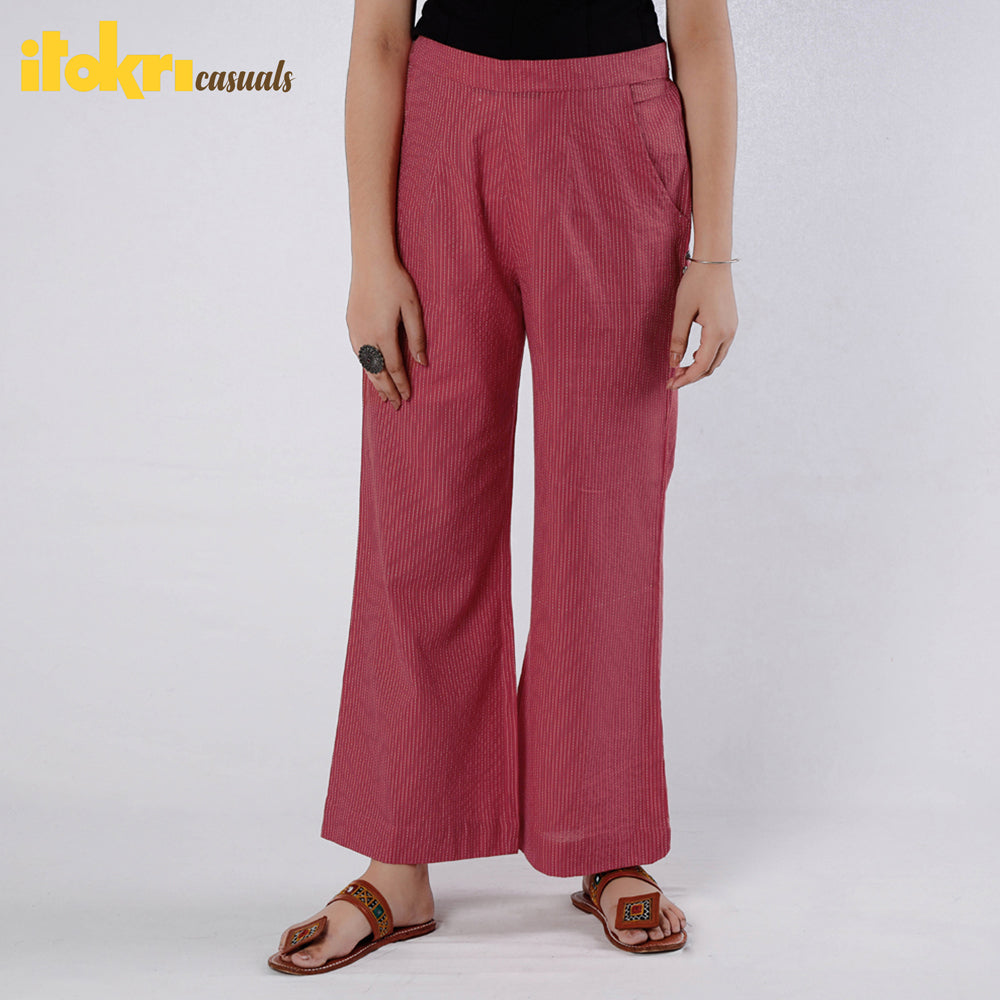 Buy Running Stitch Cotton Palazzo by iTokri Casuals Online at iTokri.com