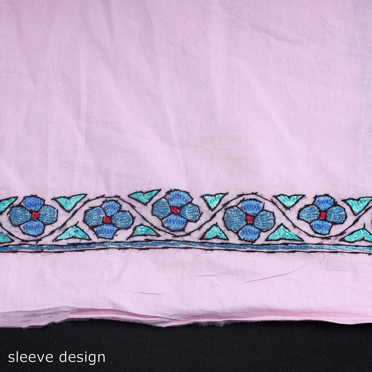  Light Purple 2pc Kashida Hand Embroidery Cotton Dress Material