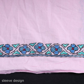  Light Purple 2pc Kashida Hand Embroidery Cotton Dress Material