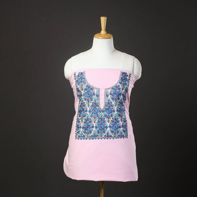  Light Purple 2pc Kashida Hand Embroidery Cotton Dress Material