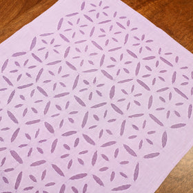 Purple Applique Cut Work Cotton Table Runner