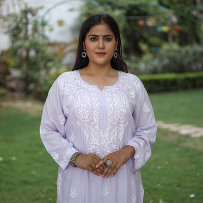 chikankari embroidered kurta