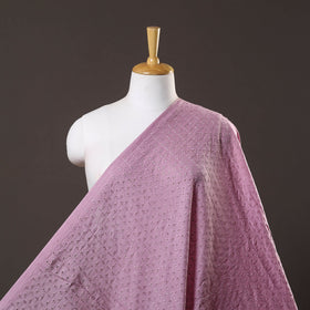  Light Purple Floral Embroidered Cotton Hakoba Fabric