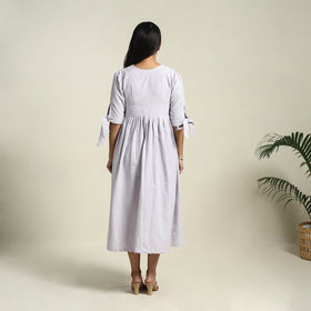 Buy Light Purple Jhiri Handloom Cotton Plain Dress Online