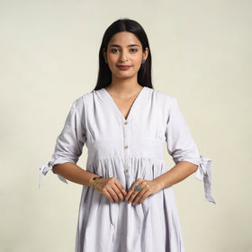 Buy Light Purple Jhiri Handloom Cotton Plain Dress Online