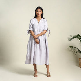 Buy Light Purple Jhiri Handloom Cotton Plain Dress Online