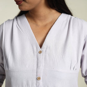 Buy Light Purple Jhiri Handloom Cotton Plain Dress Online