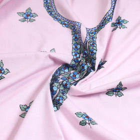 Light purple - kashida hand embroidery cotton unstitched