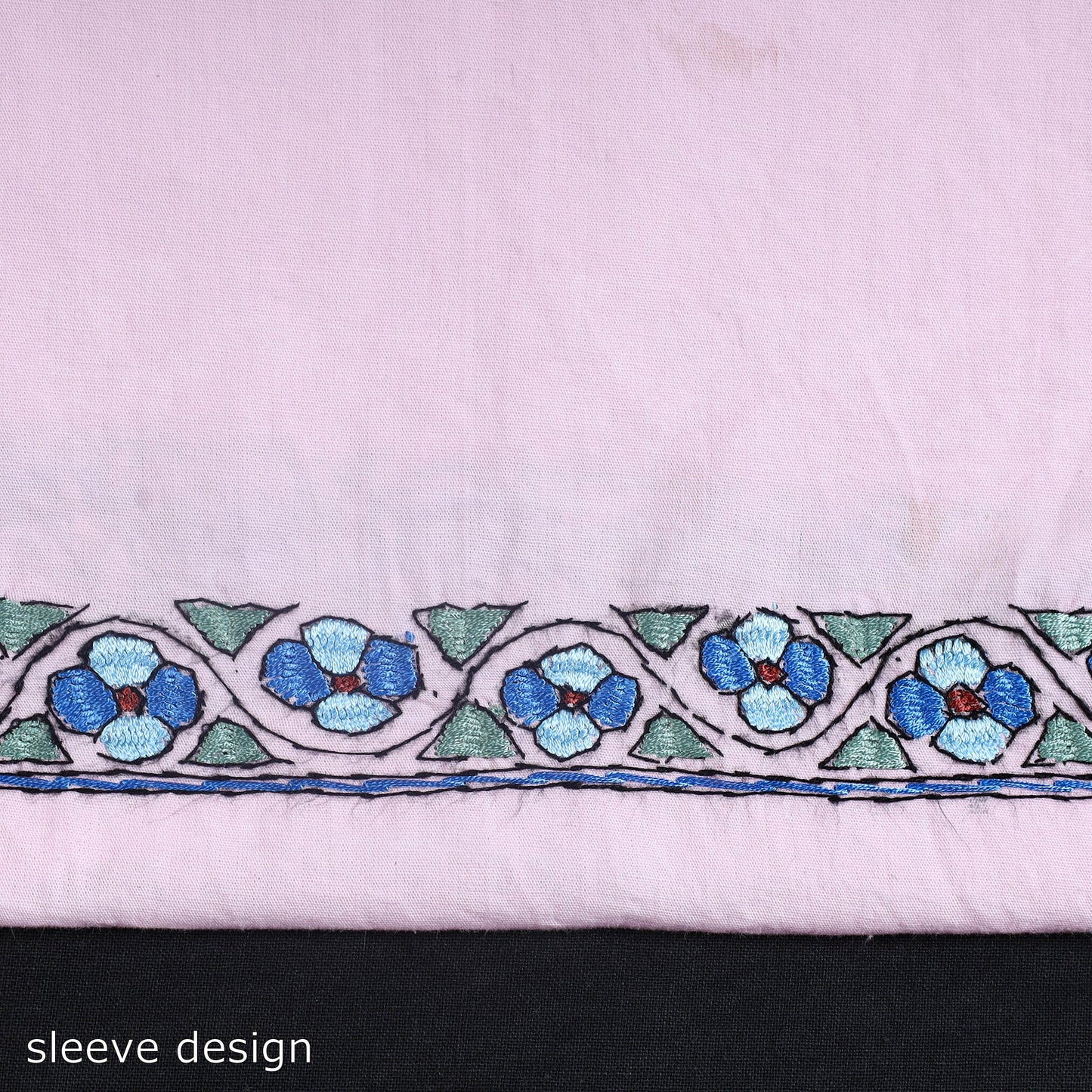 Light purple - kashida hand embroidery cotton unstitched