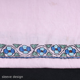 Light purple - kashida hand embroidery cotton unstitched