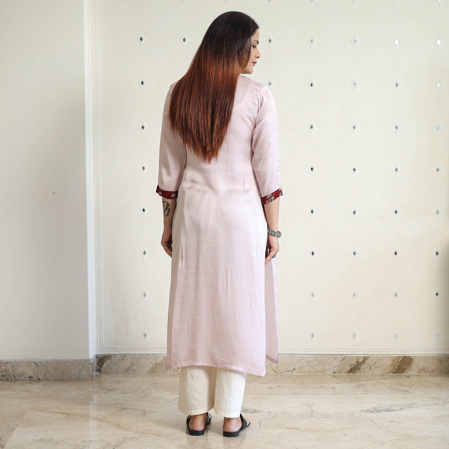 Buy Modal Silk Plain Long Straight Kurta 45 Online at iTokri.com