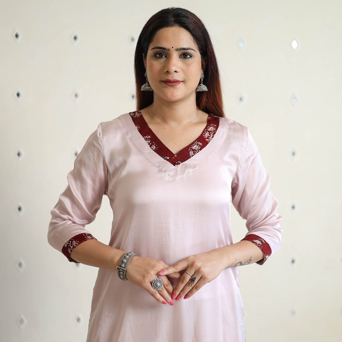 Buy Modal Silk Plain Long Straight Kurta 45 Online at iTokri.com