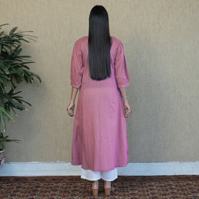 Buy Mulmalai Cotton Plain Dyed A-Line Kurta 