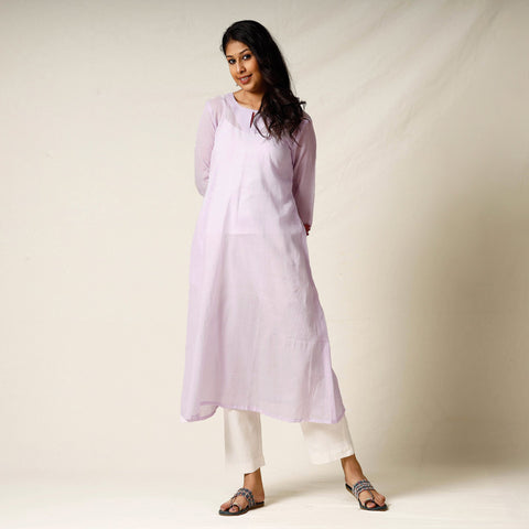 Buy Mulmalai Cotton Plain Dyed Long Kurta 29 Online at iTokri.com