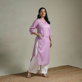 Mulmalai cotton plain dyed straight kurta 03 - handcrafted