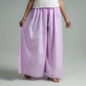 Buy Purple Plain Dyed Cotton Flared Palazzo Online