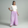 Buy Purple Plain Dyed Cotton Flared Palazzo Online
