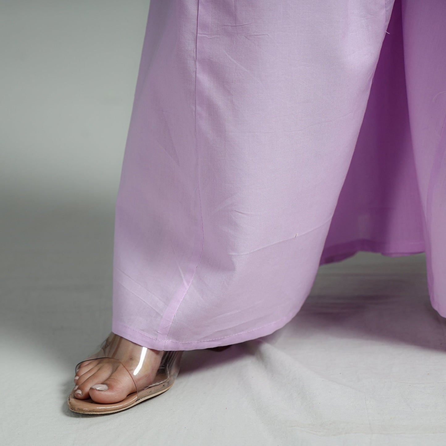 Buy Purple Plain Dyed Cotton Flared Palazzo Online